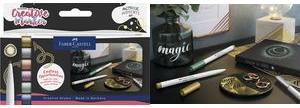 FABER-CASTELL Creative Marker GOLDFABER, 6er Etui Metallic Moments, Tinte auf Wasserbasis, geruchsneutral, wisch- und - 1 Stück (161107)