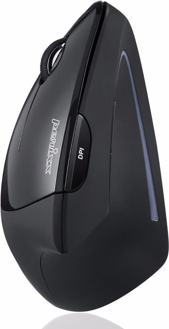 Perixx PERIMICE-713L Ergonomische Vertikalmaus Für Linkshänder 6 Tasten 2.4 GHz Schwarz