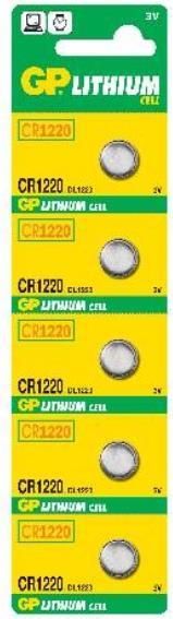GP Batteries Lithium Cell CR1220 - Einwegbatterie - CR1220 - Lithium - 3 V - 5 Stück(e) - 36 mAh (CR1220-U5)