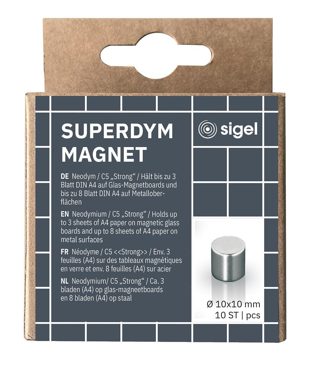 Sigel SuperDym BA701 Magnet 10 x 10 mm Silber