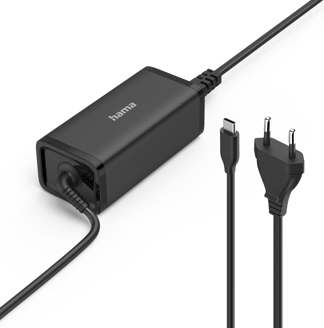 Hama Universal-USB-C-Notebook-Netzteil, GaN, Power Delivery (PD), 5-20V/100W (00200024)