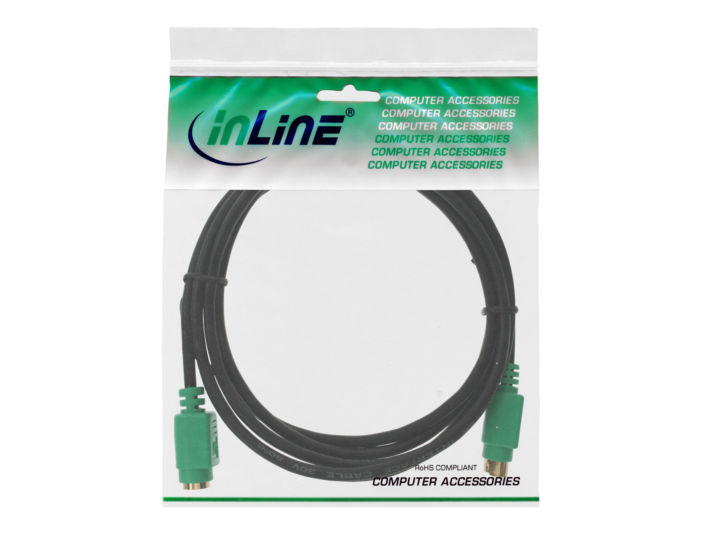 InLine PS/2 Verlängerungskabel 3 m Stecker/Buchse Schwarz