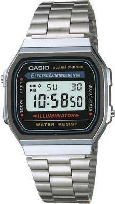 Casio A168WA-1YES Bracelet watch Männlich Elektronisch Silber Uhr (A168WA-1YES) (geöffnet)