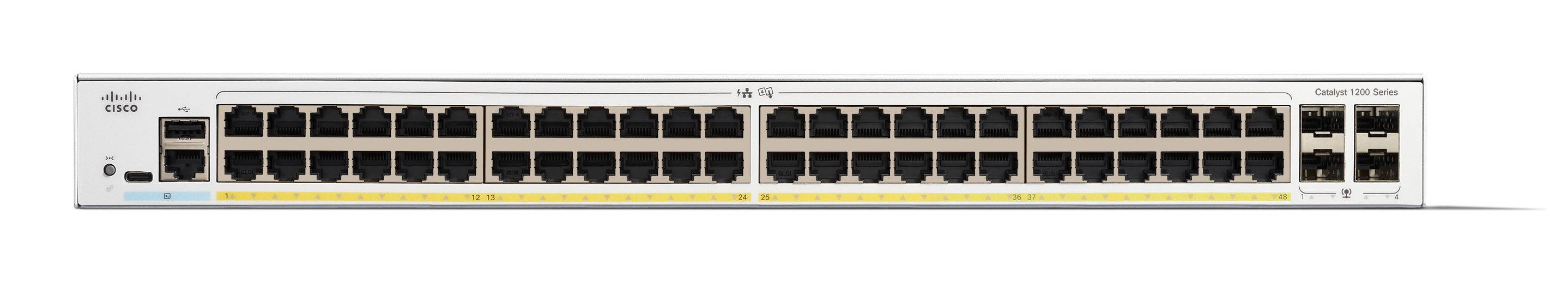 Cisco Catalyst C1200-48P-4G 48-Port PoE+ Gigabit Switch 4x SFP Weiß