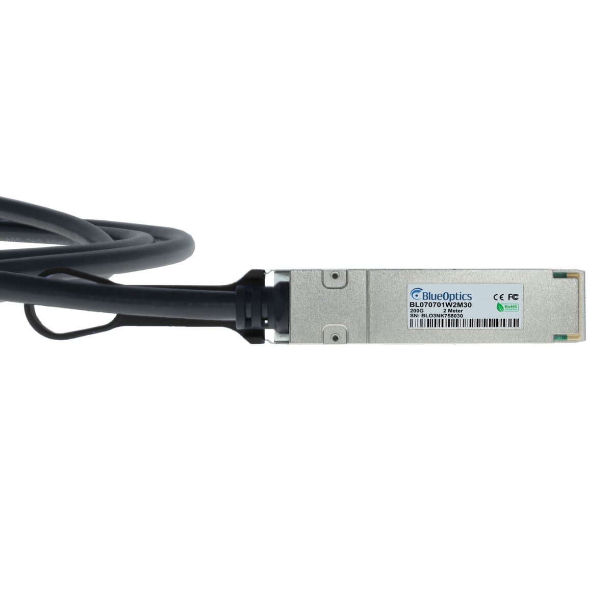 BlueOptics QSFP56 DAC Kabel 0,5 m 200Gb/s Schwarz