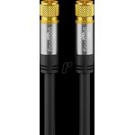 Goobay SAT Antennenkabel (135 dB typ), 4x geschirmt, 2 m, Schwarz - vergoldet, F-Stecker > F-Stecker (70664)