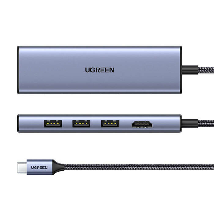 Ugreen Revodok 6-in-1 Dockingstation USB-C HDMI 3x USB-A 3.0 SD/TF Silber