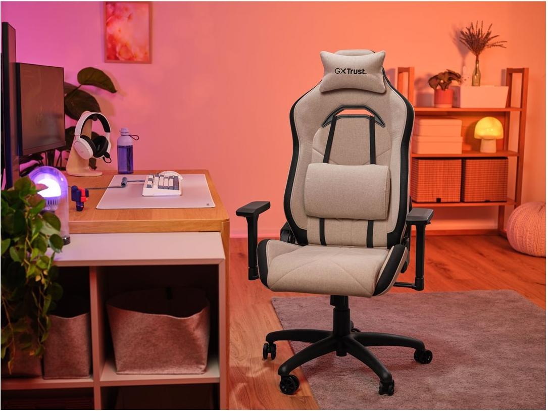 Trust GXT Ruya Fabric Bequemer, vollständig einstellbarer Gaming-Stuhl mit Stoffpolsterung (25532)