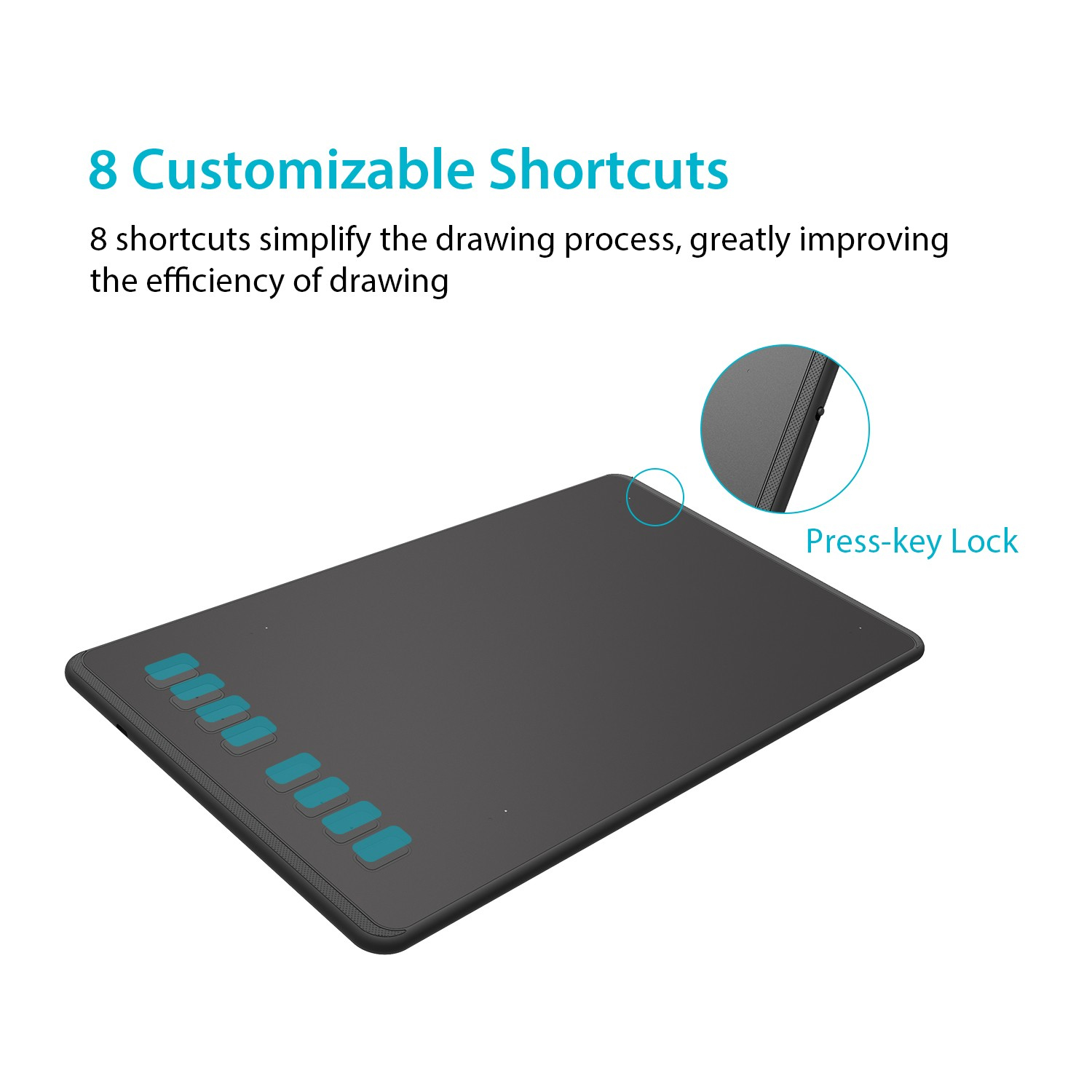HUION H950P Grafiktablett 220 x 137 mm 5080 lpi 8192 Druckstufen USB Schwarz