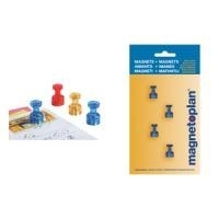 magnetoplan Magnet-Memohalter, blau, Inhalt: 4 Stück leuchtend transparent, halten bis zu 9 DIN A4-Blätter (1666114)