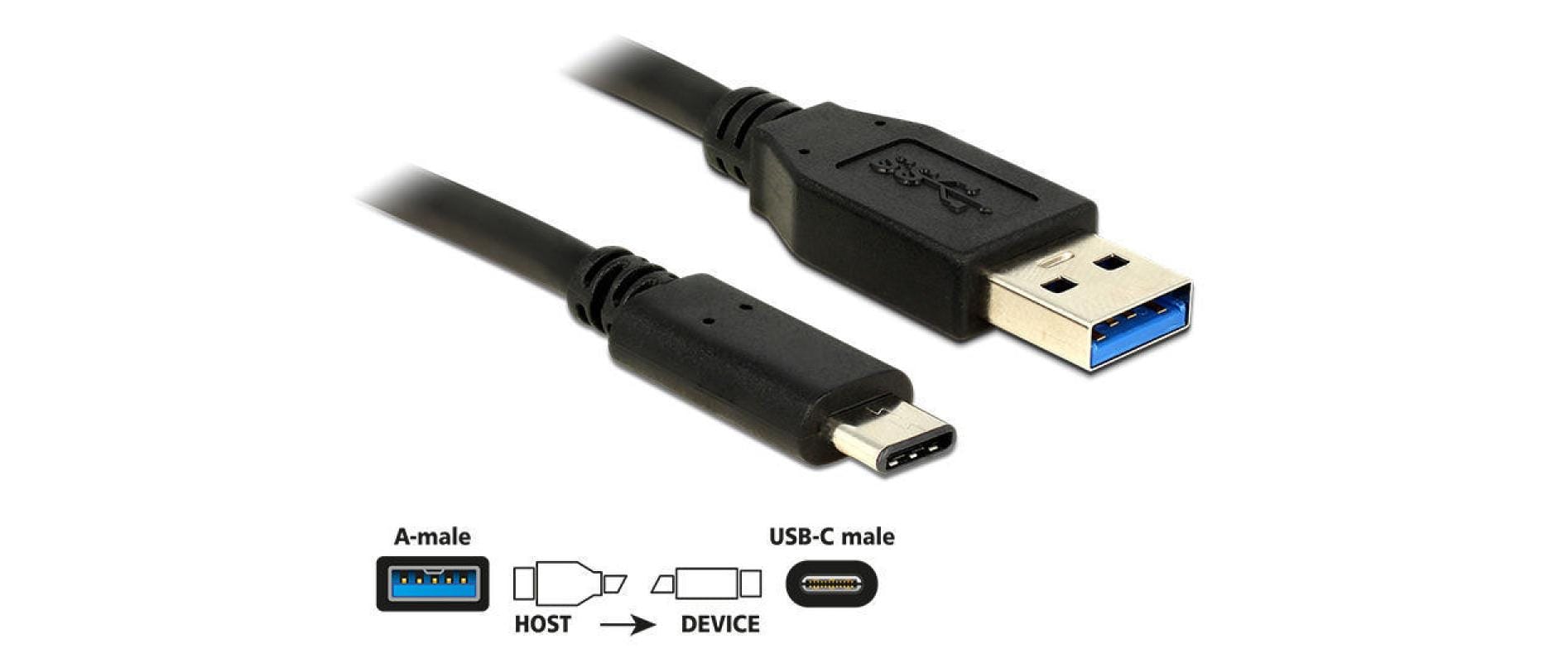 Delock 83869 USB-Kabel Typ-A zu USB Type-C 0,5 m Schwarz