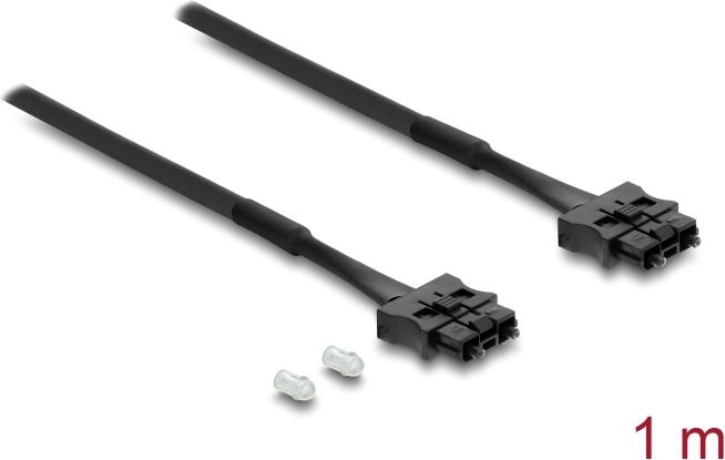 Delock LWL POF Kunststoff Servo Anschlusskabel Stecker zu Stecker Durchmesser 6,0 mm 1 m schwarz (91046)