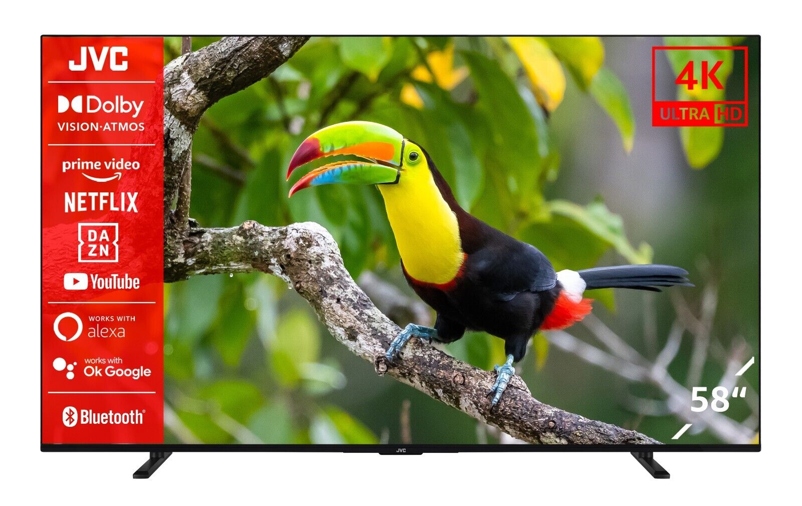 JVC LT-58VU6255 58 Zoll Fernseher / Smart TV (4K UHD, HDR Dolby Vision + Atmos) [Energieklasse E] (823407)