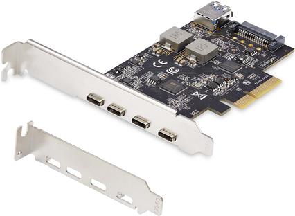 StarTech.com 5-Port USB PCIe Card, USB 3.2 10Gbps, PCI Express Card with 4x USB-C Ports, 1x USB-A Internal Port, USB PCIe Controller Card, Windows/macOS/Linux (PS4C3IA3-USB-C-CARD)