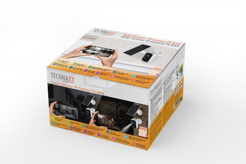 Technaxx TX-244 4 MP WLAN IP-Überwachungskamera Outdoor Solar Kabellos Schwarz, Weiß