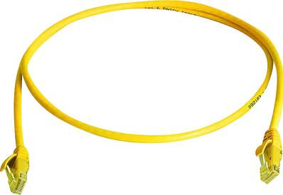 Telegärtner 100008205 RJ45 Netzwerkkabel, Patchkabel CAT 5e 1.0 m Gelb Flammwidrig, mit Knickschutztülle 1 St.