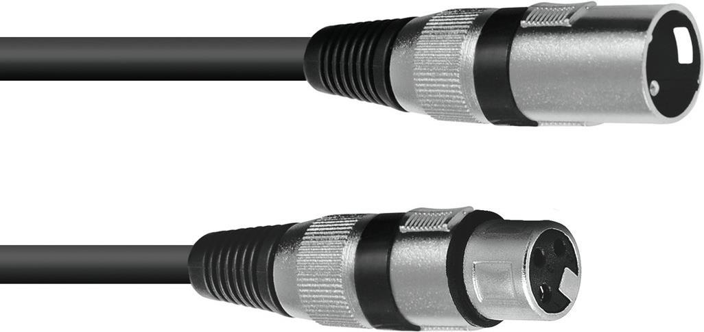 Omnitronic 30220400 XLR Verbindungskabel [1x XLR-Stecker 3 polig - 1x XLR-Buchse 3 polig] 0.50 m Schwarz (30220400)