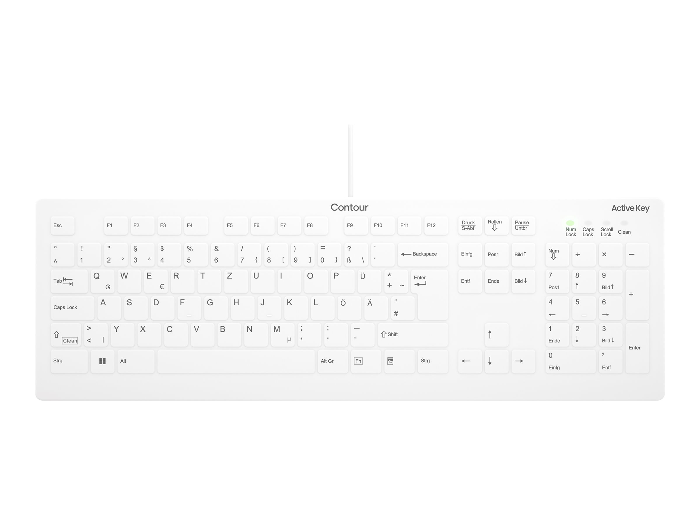 Cherry Contour Active Key QuickClean AK-C8112 Tastatur IP68 Weiß