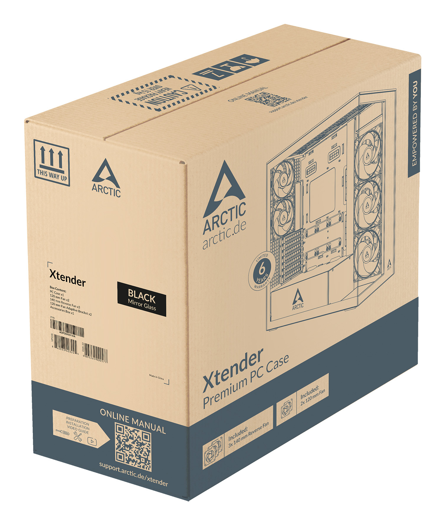 Arctic Xtender Mirror E-ATX PC-Gehäuse Midi Tower Schwarz