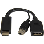 Gembird A-HDMIM-DPF-01 Videokabel-Adapter 0,1 m HDMI Typ A (Standard) DisplayPort + USB Type-A Schwarz (A-HDMIM-DPF-01)
