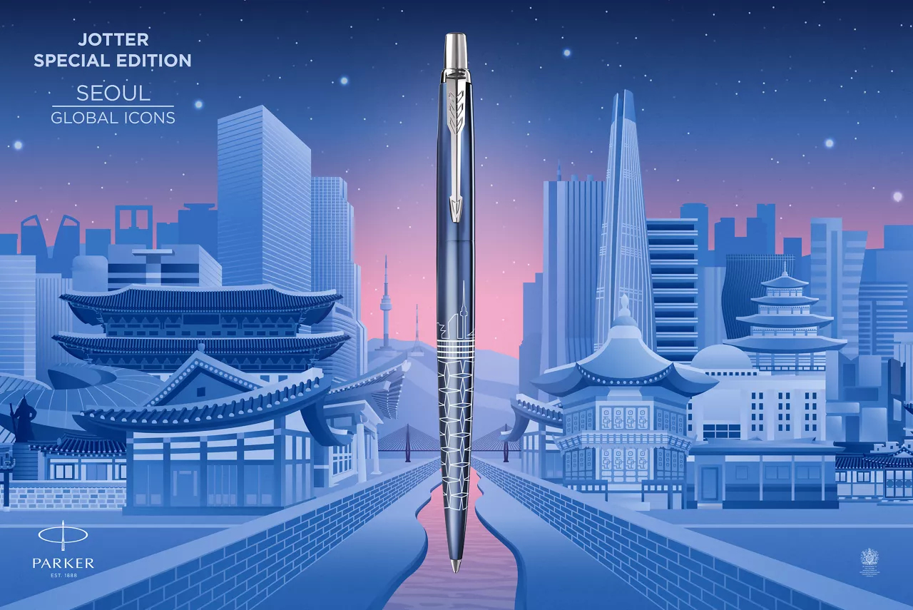PARKER Jotter Special Edition Seoul Druckkugelschreiber M Blau