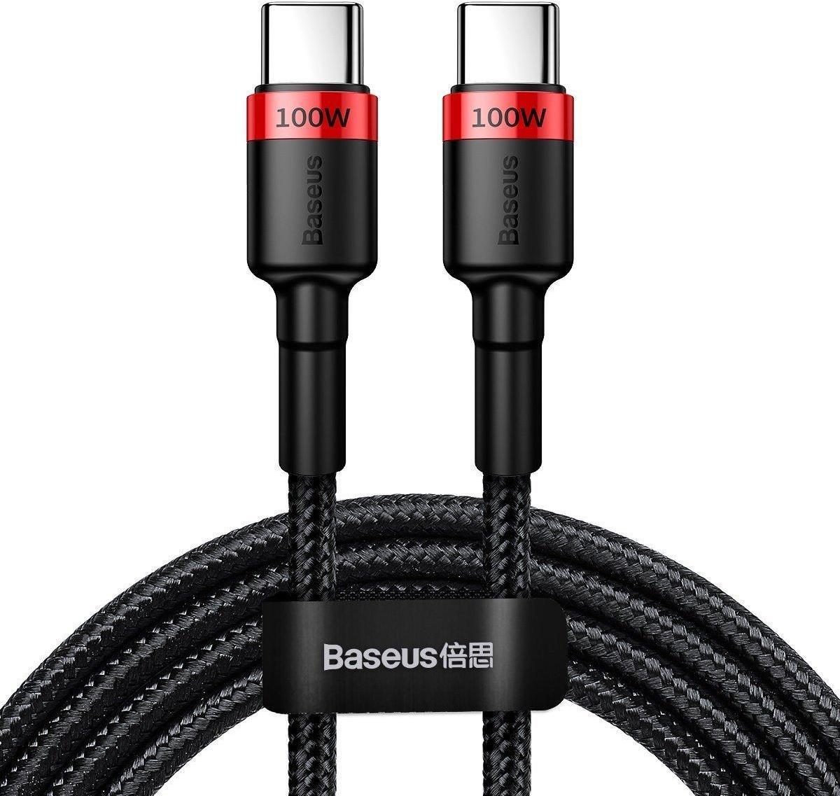 Baseus Cafule PD2.0 100W USB-C-Blitzladekabel 20V 5A 2m - Rot / Schwarz (CATKLF-AL91)