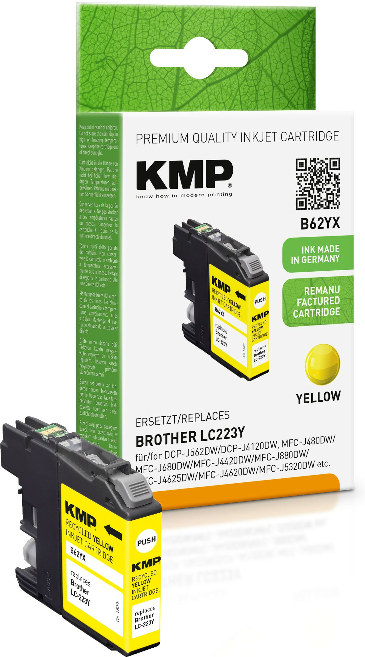 KMP B62YX Tintenpatrone 5,9 ml 550 Seiten Gelb