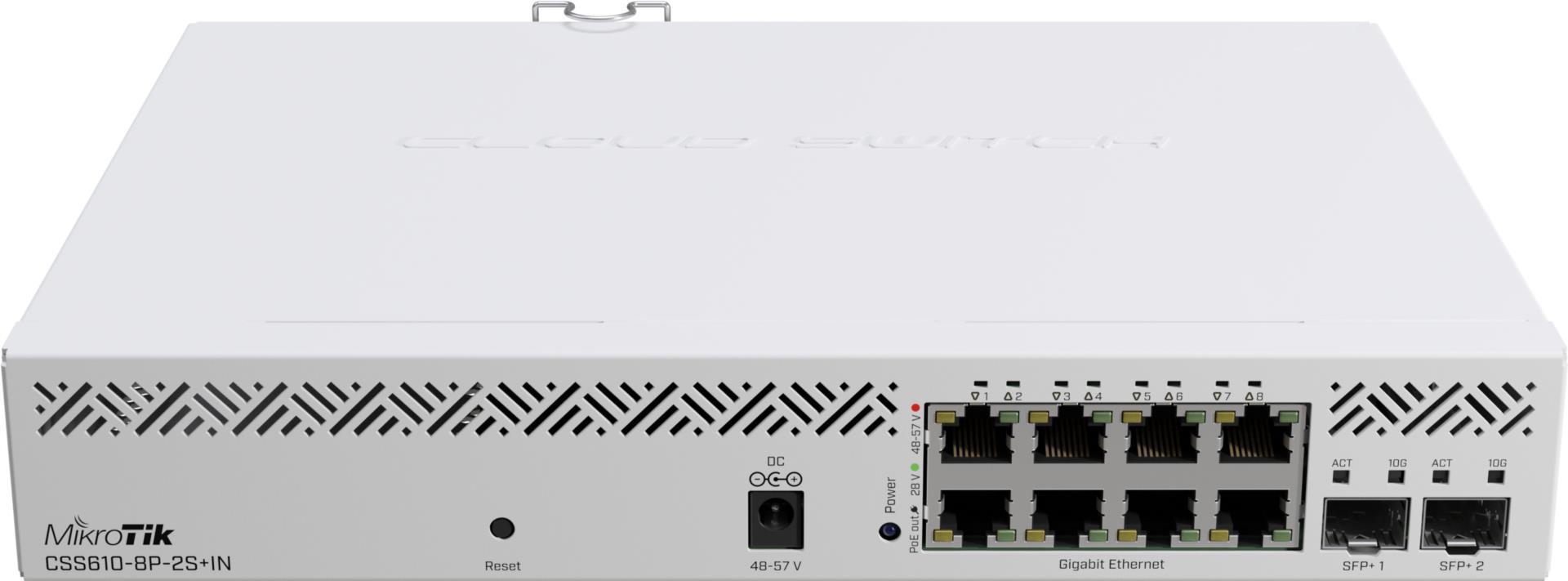Mikrotik CSS610-8P-2S+IN Netzwerk-Switch Managed Gigabit Ethernet (10/100/1000) Power over Ethernet (PoE) Weiß (CSS610-8P-2S+IN)