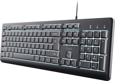 Trust Primo Illuminated Beleuchtete Tastatur QWERTZ Deutsch USB Schwarz