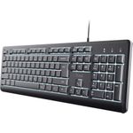 Trust Primo Illuminated Beleuchtete Tastatur QWERTZ Deutsch USB Schwarz