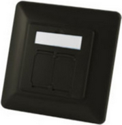 S/CONN Quality Universal Abdeckrahmen 2 fach für Netzwerkdosen in schwarz (16674281S)
