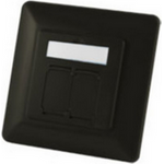 S/CONN Quality Universal Abdeckrahmen 2 fach für Netzwerkdosen in schwarz (16674281S)