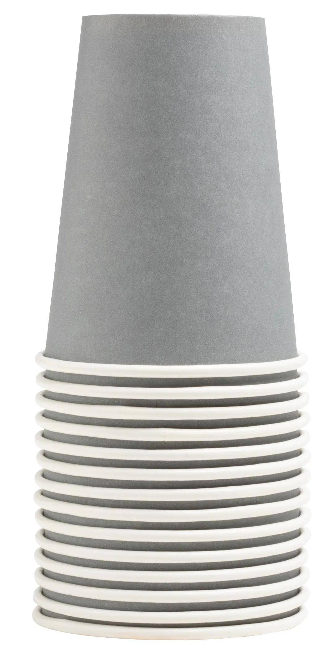 PROnappe Papp-Trinkbecher Karton 200 ml 15 Stück Grau