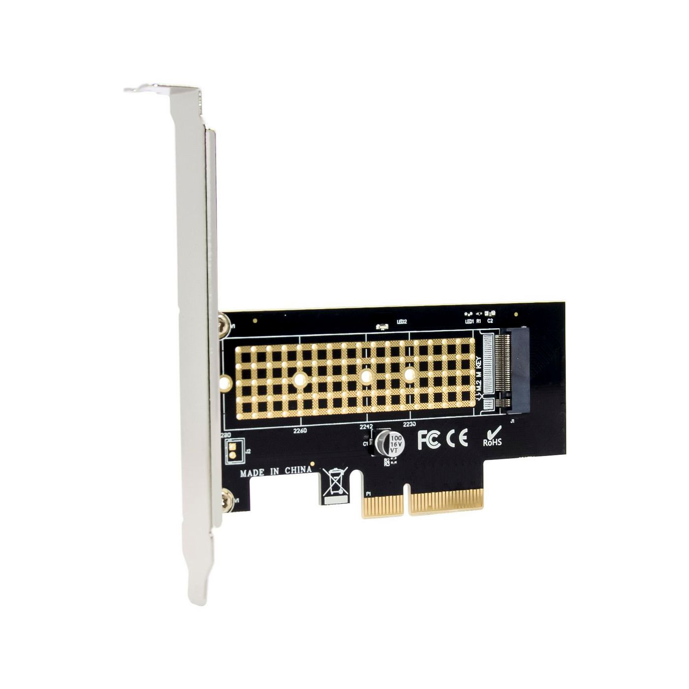 MicroConnect MC-PCIE-NVME-SSDADAPT M.2 NVMe SSD Adapter PCIe 3.0 x4 Schwarz