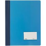 DURABLE Schnellhefter DURALUX, DIN A4, blau-transluzent PVC, überbreit, aus transluzenter Folie, Vorderdeckel mit - 25 Stück (2680-06)