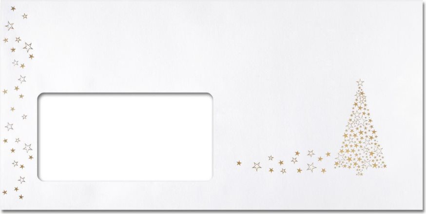 sigel Weihnachts-Umschlag "Golden Tree", DIN lang gummiert, 90 g/qm Spezialpapier, für Inkjet/Laser/Kopierer, - 1 Stück (DU084)