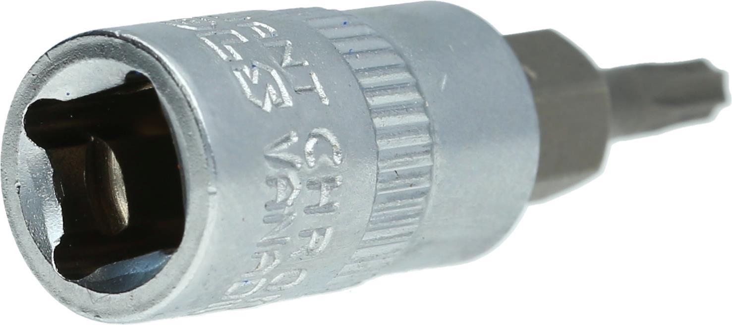 KS TOOLS Werkzeuge-Maschinen GmbH 1/4" Torx-Bit-Stecknuss, mit Stirnlochbohrung, TB10 (BT020981)