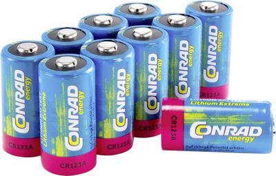 Conrad energy CR123 Fotobatterie CR-123A Lithium 1400 mAh 3 V 10 St. (CR123A)