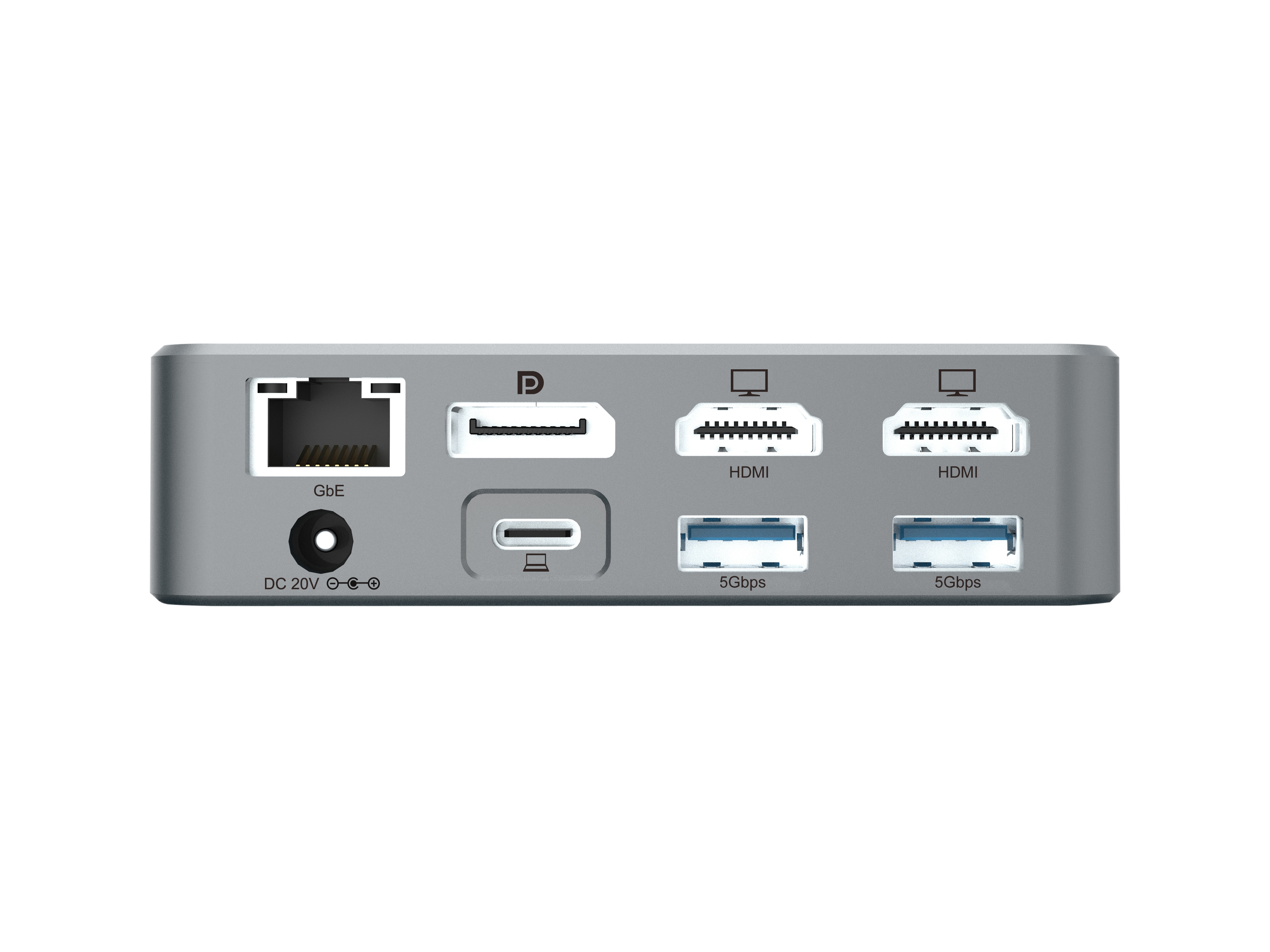 Conceptronic DONN25G 15-in-1 DisplayLink USB 3.2 Gen 2 Dockingstation Silber