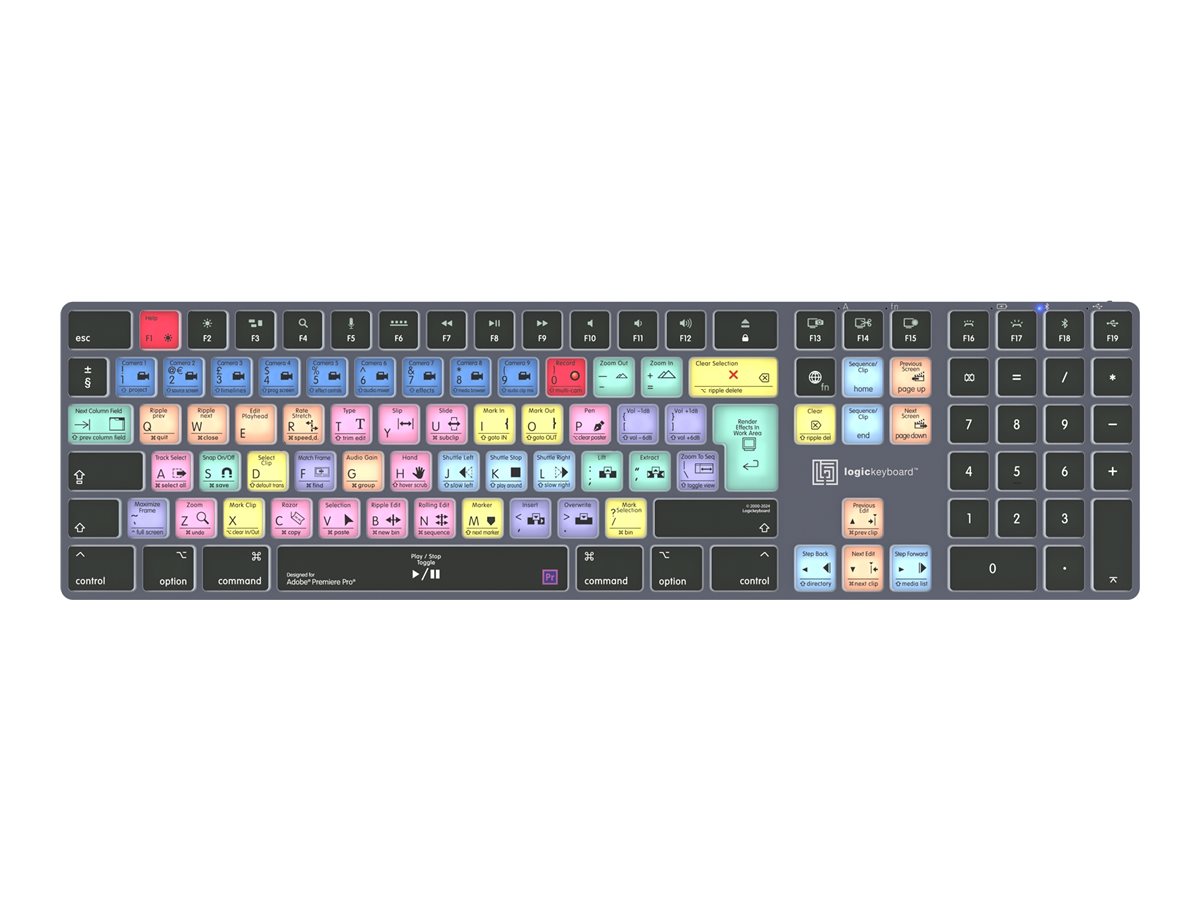 LogicKeyboard Adobe Premiere Pro CC TITAN UK Mac Tastatur QWERTY Titanium Gray