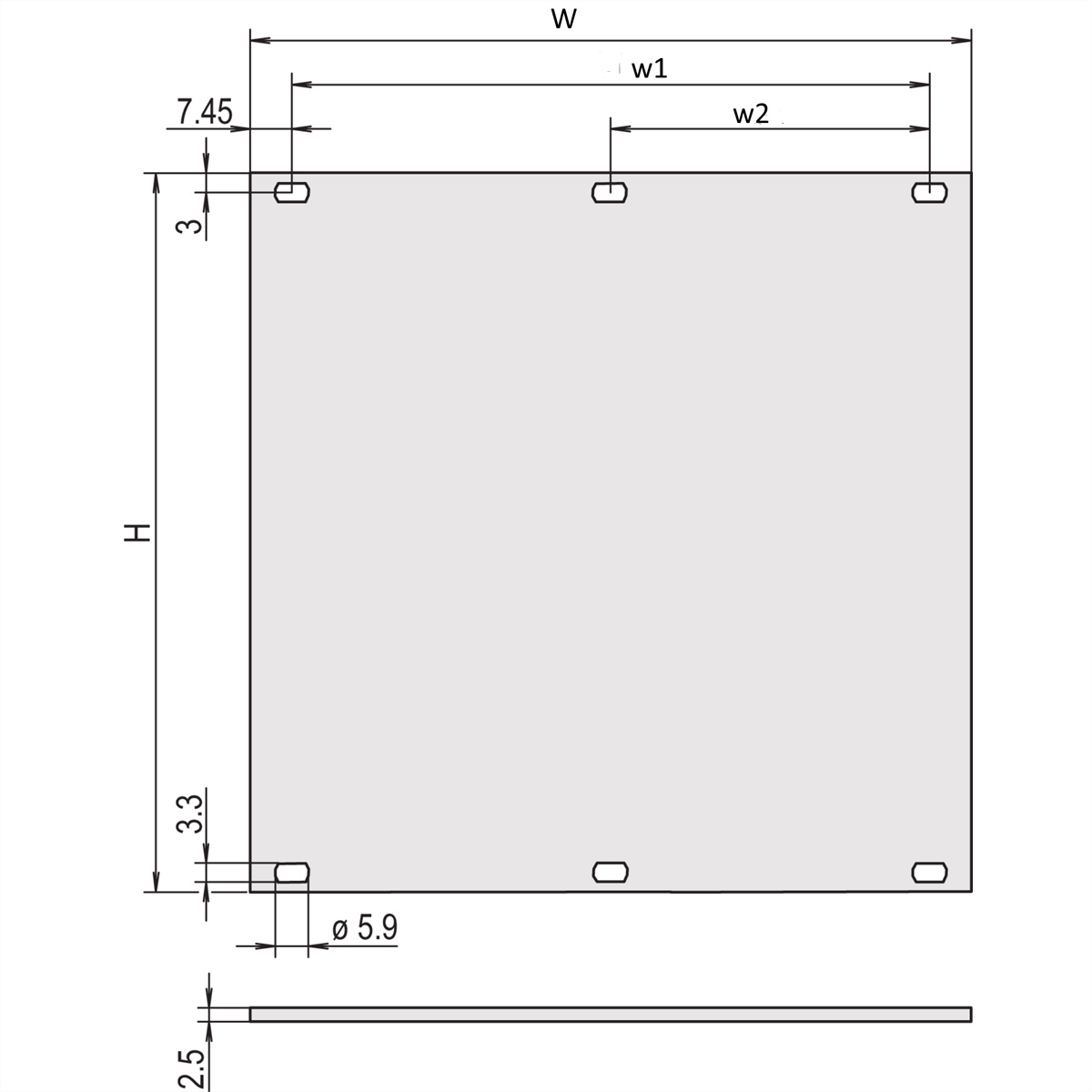 SCHROFF Teilfrontplatte 2U 28HP EL/CR Rack-Zubehör