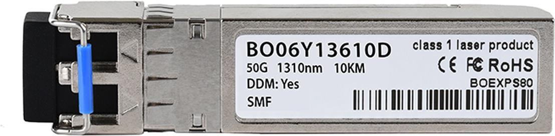 BlueOptics© BO06Y13610D SFP56 Transceiver, LC-Duplex, 50GBASE-LR, Singlemode Fiber, 1310nm, 10 Kilometer, 0°C/+70°C, DDM (BO06Y13610D-BO)
