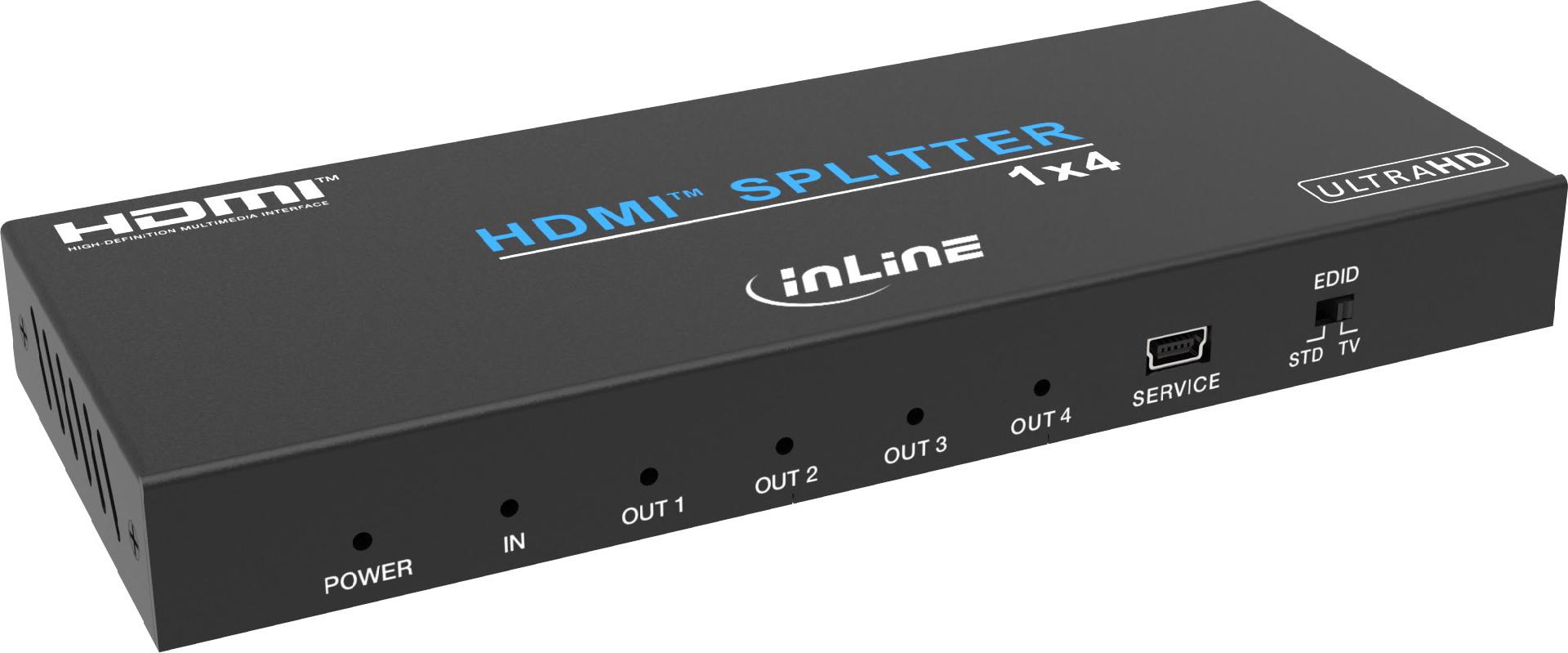 InLine® Video Splitter, 1x4, HDMI 4K/60Hz (57887A)