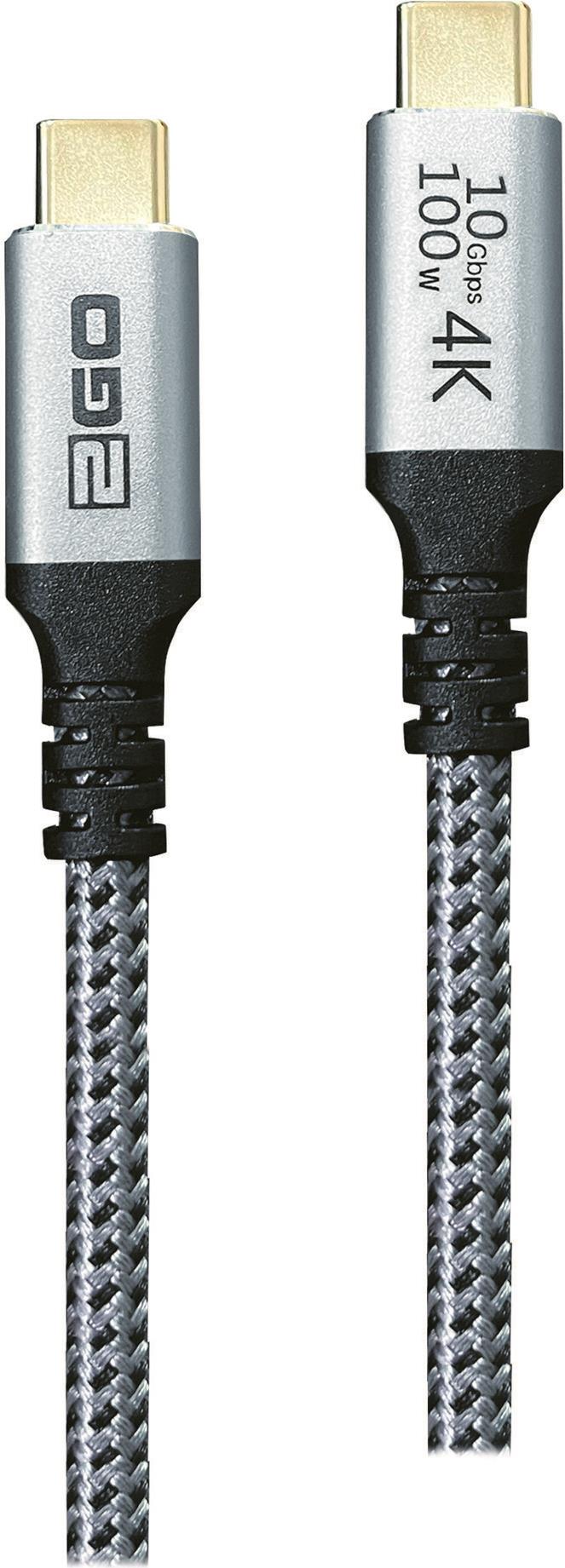 2GO 797512 USB-Kabel 1,2 m USB 3.2 Gen 2 USB-C Schwarz - Silber