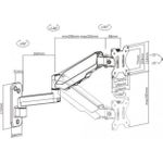 Wandhalterung für 1 LCD TV LED 43,20cm (17")-32 drehbar, 2 Arm, mit Gasfeder, schwarz Hersteller: Techly (ICA-LCD-G112)