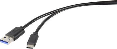 Renkforce RF-4535908 USB Kabel 3 m USB 3.2 Gen 1 (3.1 Gen 1) USB A USB C Schwarz (RF-4535908)