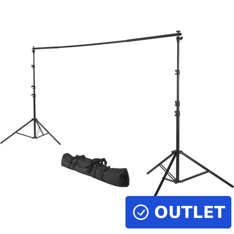 Hama Foto-Hintergrundsystem für Studio und unterwegs, 158-295 cm, ausziehbar (00021202) (geöffnet)