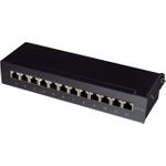 Logilink Patchpanel Tisch/Wand Cat.6A STP 12 Ports, schwarz (NP0019B)