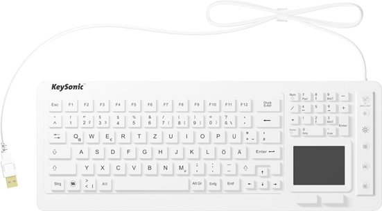 KeySonic KSK-6231INEL USB QWERTZ Deutsch Weiss Tastatur (28091)