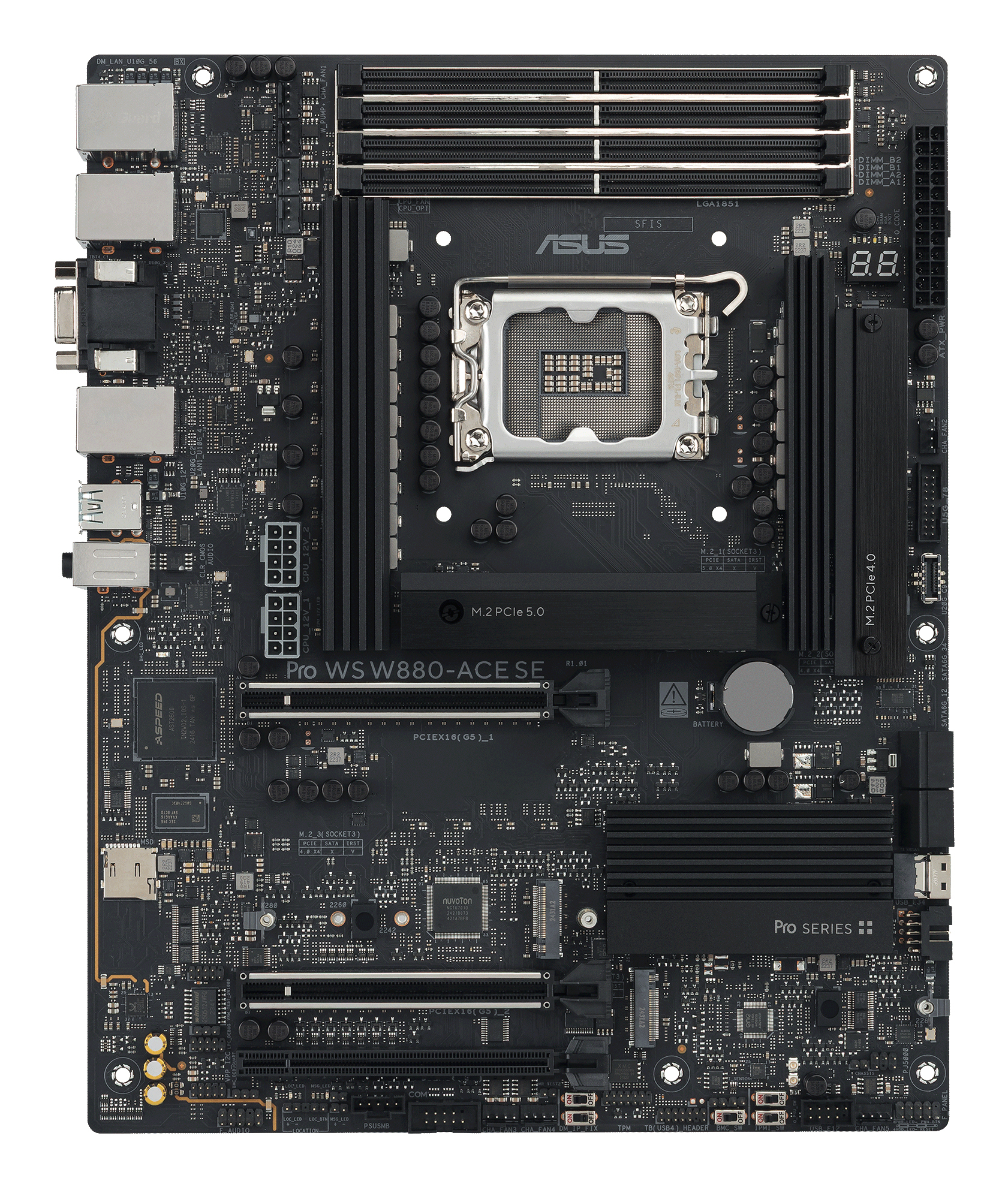 ASUS Pro WS W880-ACE SE ATX LGA1851 W880 DDR5 256 GB RAM Grau
